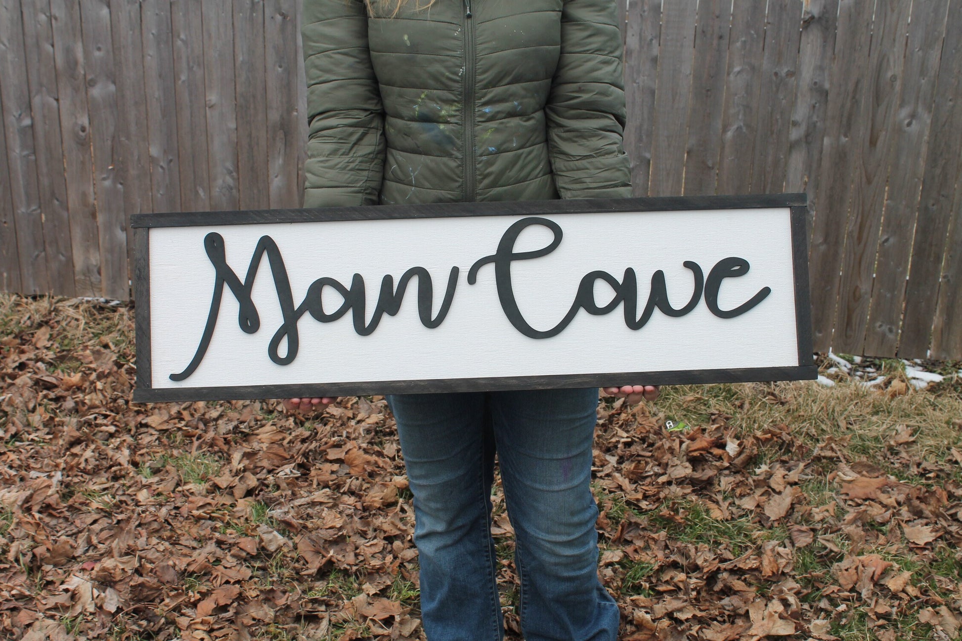 Man Cave Wood Sign, Raised Text, Mens, Couch Sign, Large, Over Sized Rustic, Primitive, Shabby Chic, 3D, Country Living