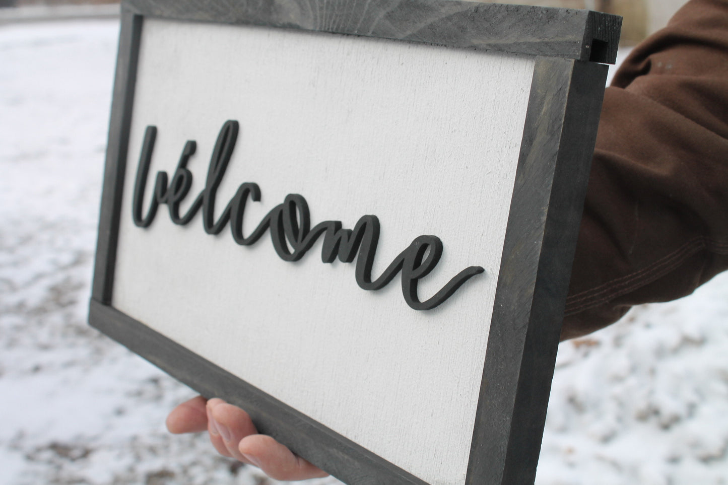 Welcome Porch Sign Wood Sign, Country Sign, Country , Shabby Chic, Large Raised Letter, Primitive, 3D, Framed, Script