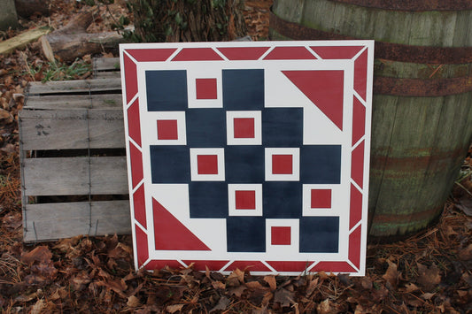 Barn Quilt, Wood Barn Quilt, Barn Decor, Patriotic, Red White Blue, Mosaic, Handmade, Primitive, Wood, Laser Cut Out, Extra Large, Customize