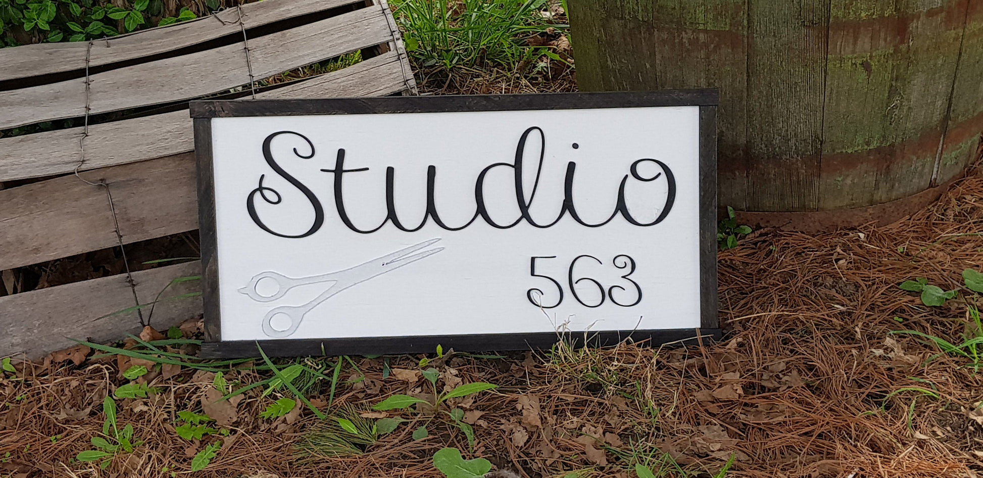 Studio 563, Salon Sign, Large Custom Business Sign, We Use Your Actual Graphic, Business Logo, Wood, Laser Cut Out, 3D, Extra Large