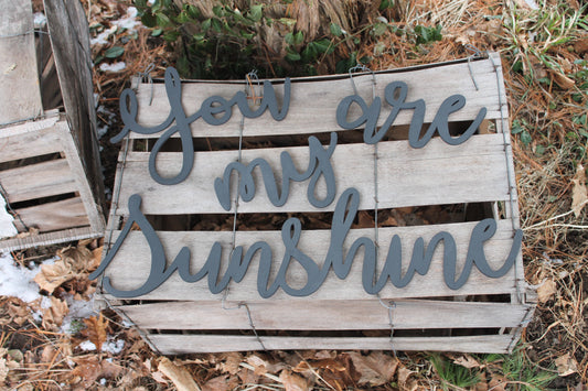 You Are My Sunshine Cutout, Wood Cut Out, 3D, Wall Decor, Nursery Kids Decor, Sign, Birch, Wood Words, Laser Cut Out, 3D Text, Phrase