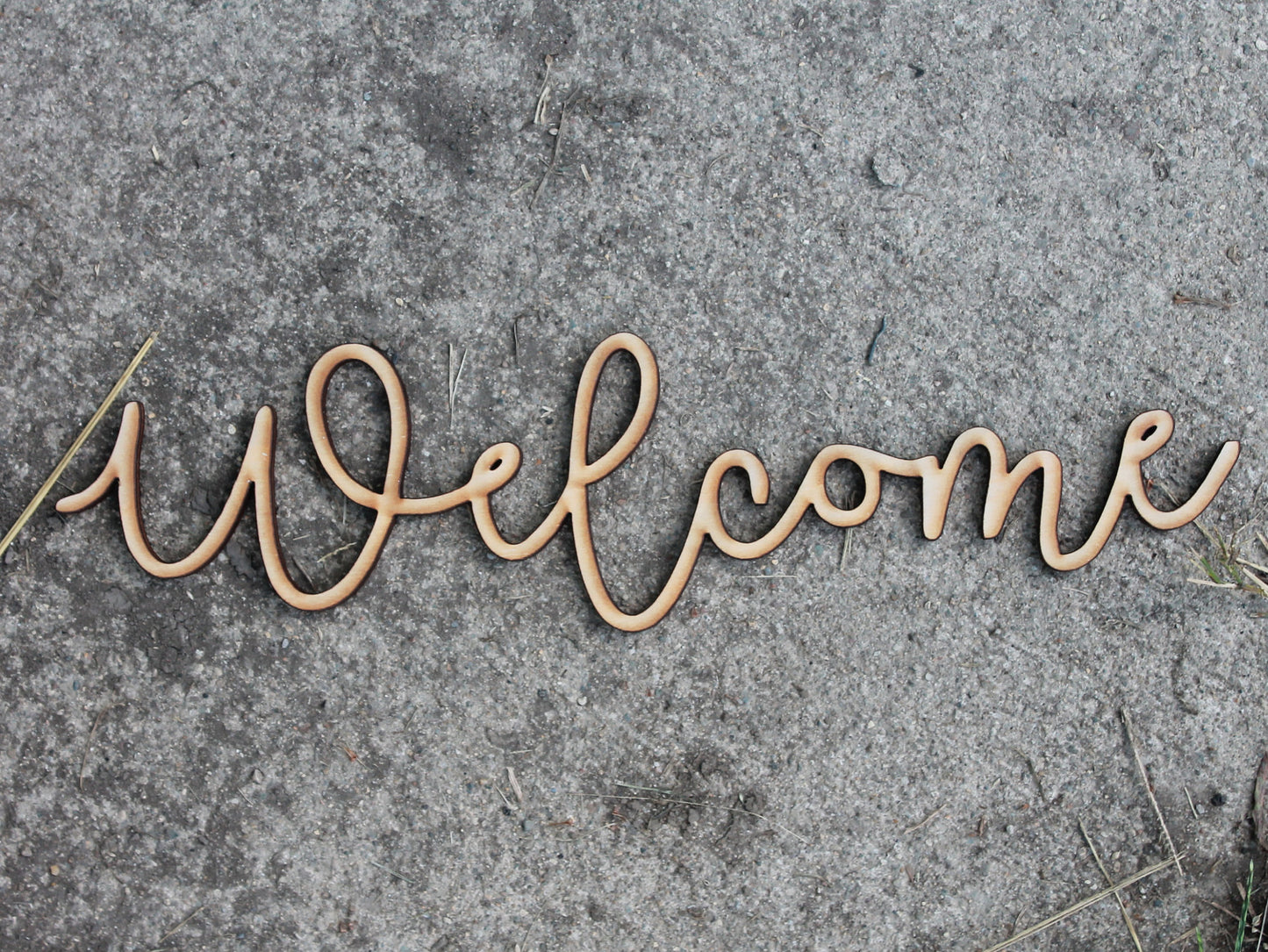 12 inch Laser Cut Out, Welcome Sign, Welcome, Welcome Cutout,  Welcome DIY, Wood Word, Craft, Laser Cut Wood Word, Wooden, Decor, Birch