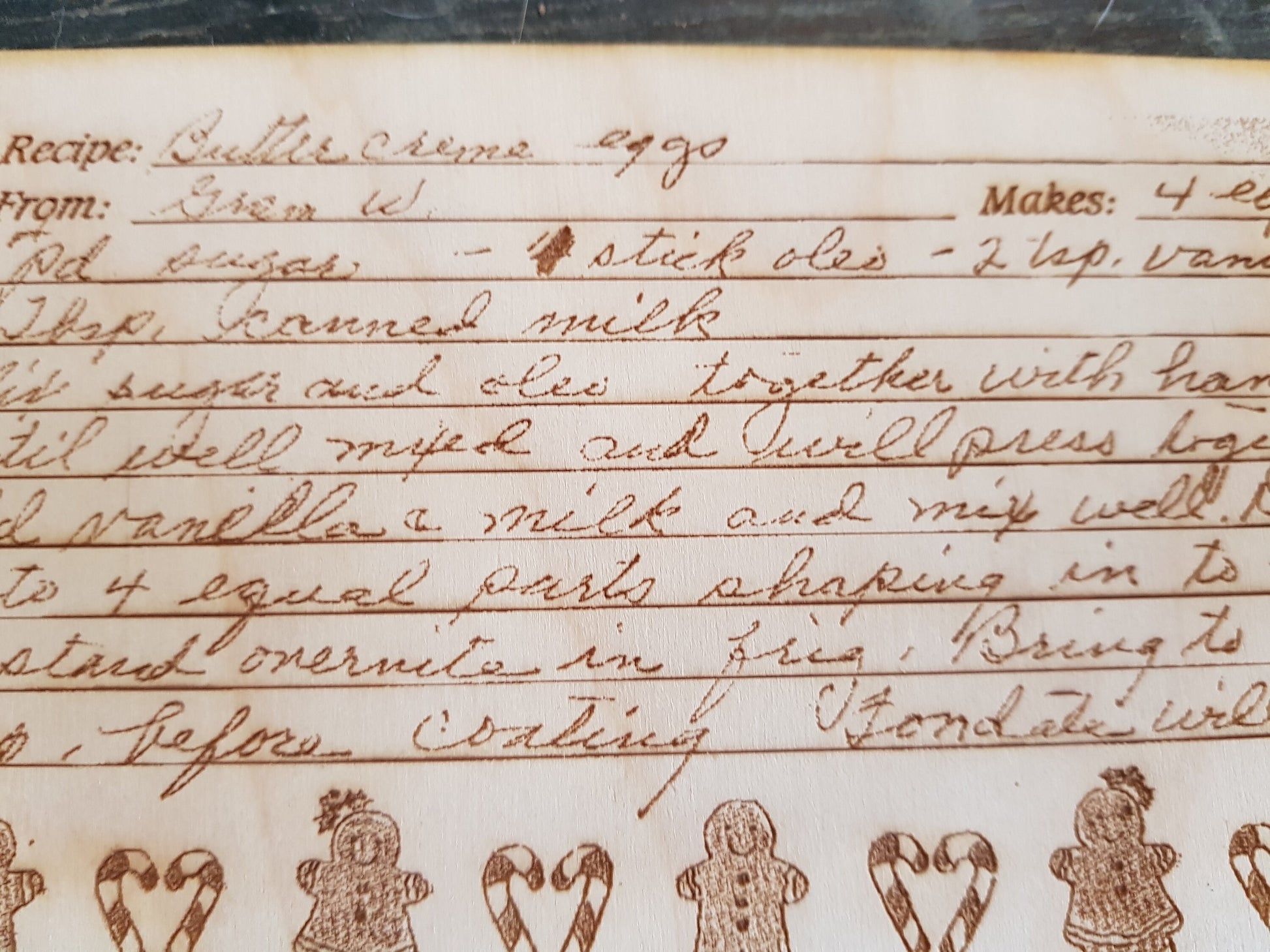 Custom Handwritten, Recipe Card, Engraved, Actual Image, Actual Handwriting, 3x5, Your Handwriting, Keepsake, Hand me Down, Mothers Gift