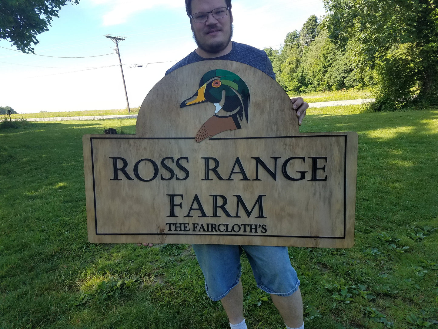 Farm Sign, Woodland Duck, Bird, Poultry, Hobby Farm, Large Custom Business Sign, We Use Your Actual Graphic, Business Logo, Wood, 3D, Large