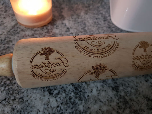baker Logo. Your Actual Logo, Business Logo, Rolling Pin, Embossed, Engraved, Wooden Rolling Pin, Cookie Stamp, Laser, pottery texture