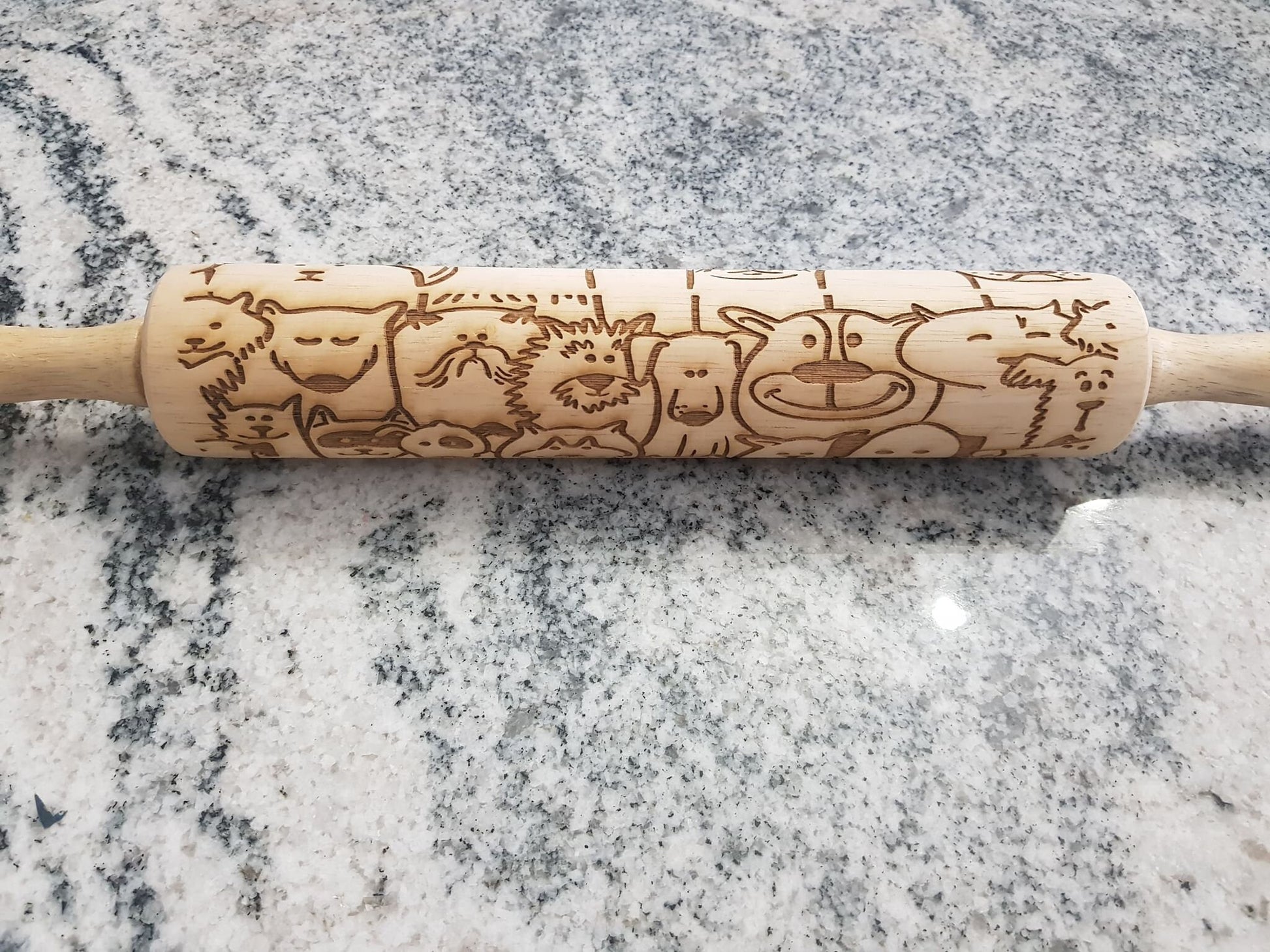 Flourish, Texture, Embossed, Engraved, Wooden Rolling Pin, Cookie