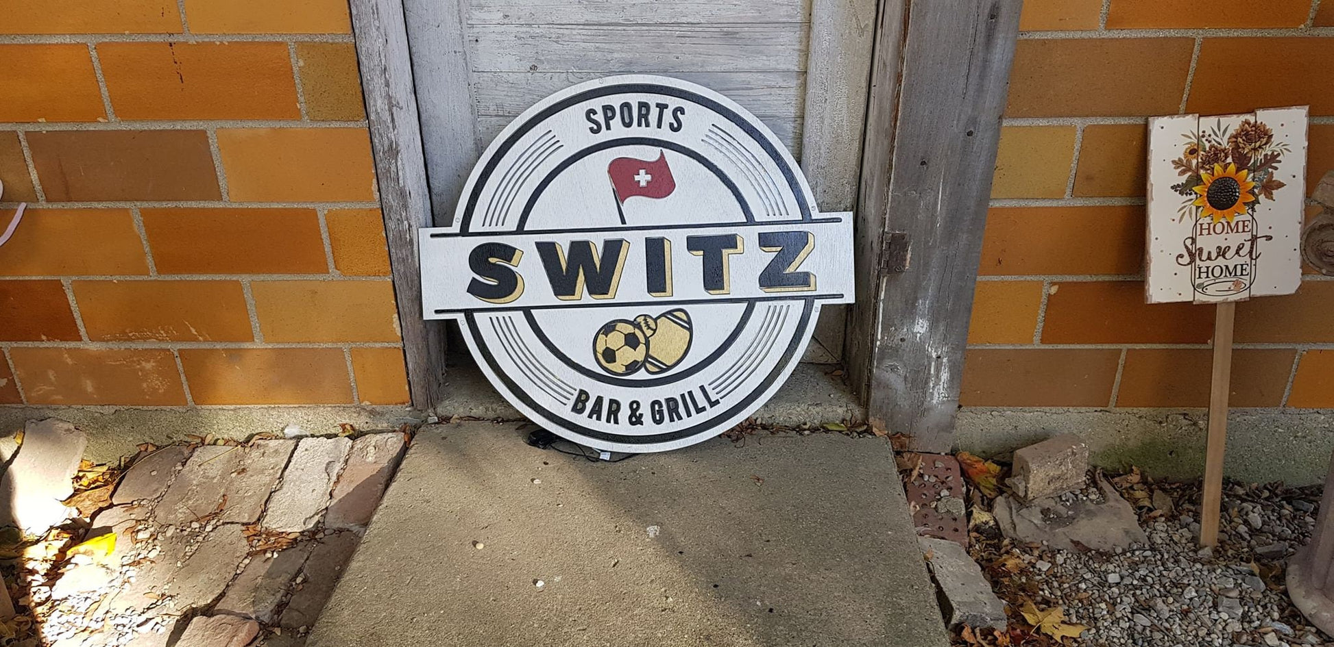 led lit custom wood sign. like a Neon light personalized to your logo or saying bar light