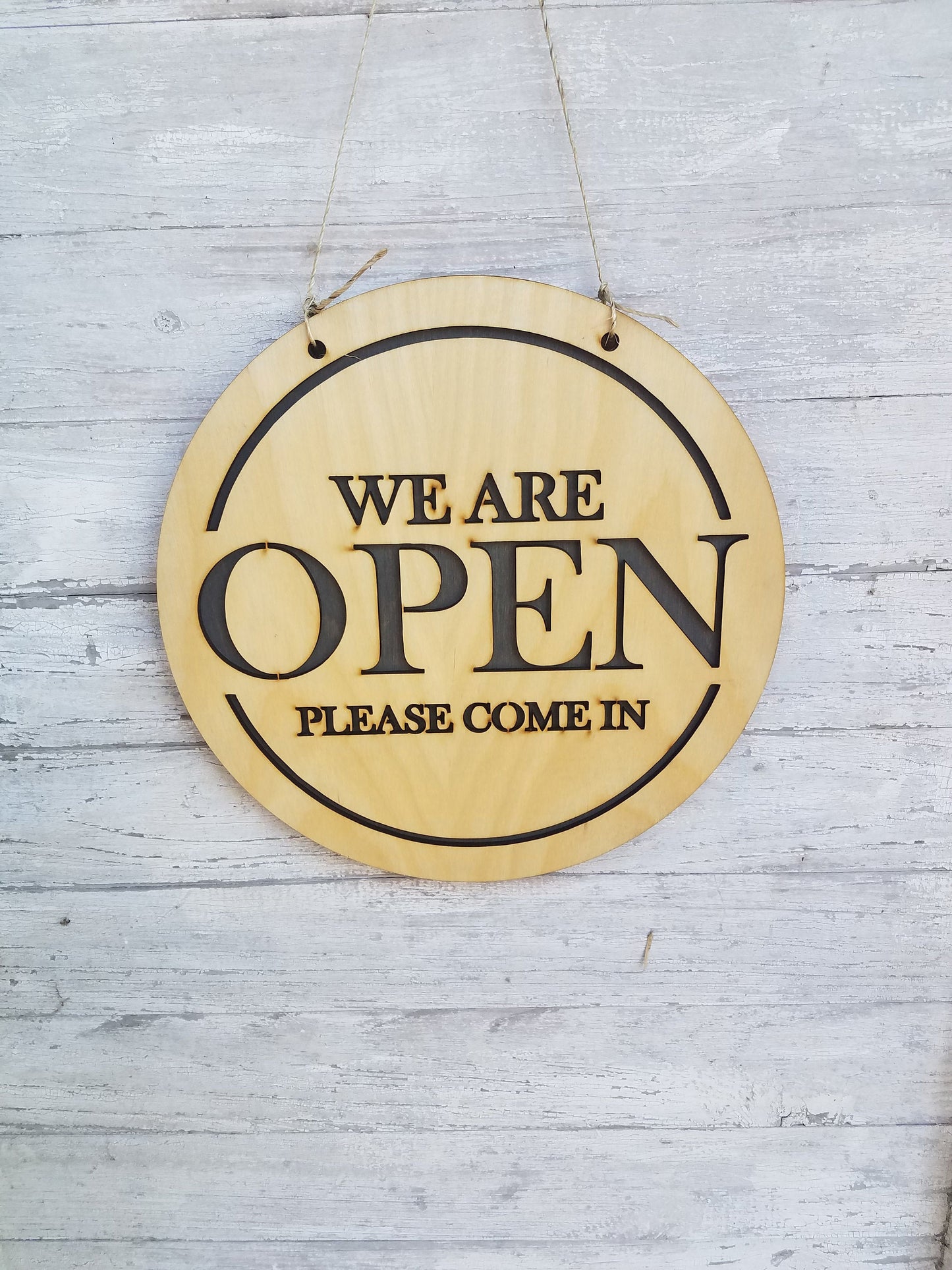 12 inch wood open closed sign for your store front door