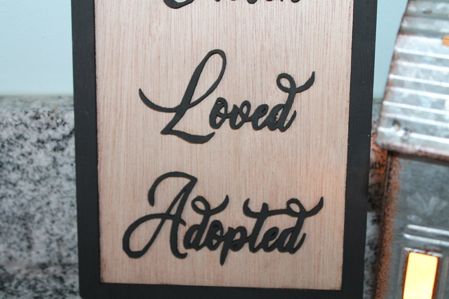 Adoption Sign, Wanted Chosen Loved Adopted, Gift, Wood Sign, Primitive, Farmhouse, Shabby Chic, 3D, Raised Text, Wall Decor