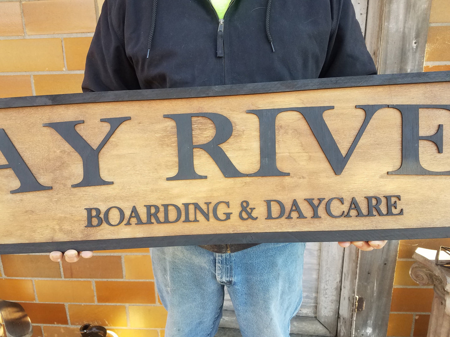 Large Custom Boarding Day Care Sign, Over-sized Rustic Business Logo, Wood, Laser Cut Out, 3D, Extra Large, Sign Footstepsinthepast
