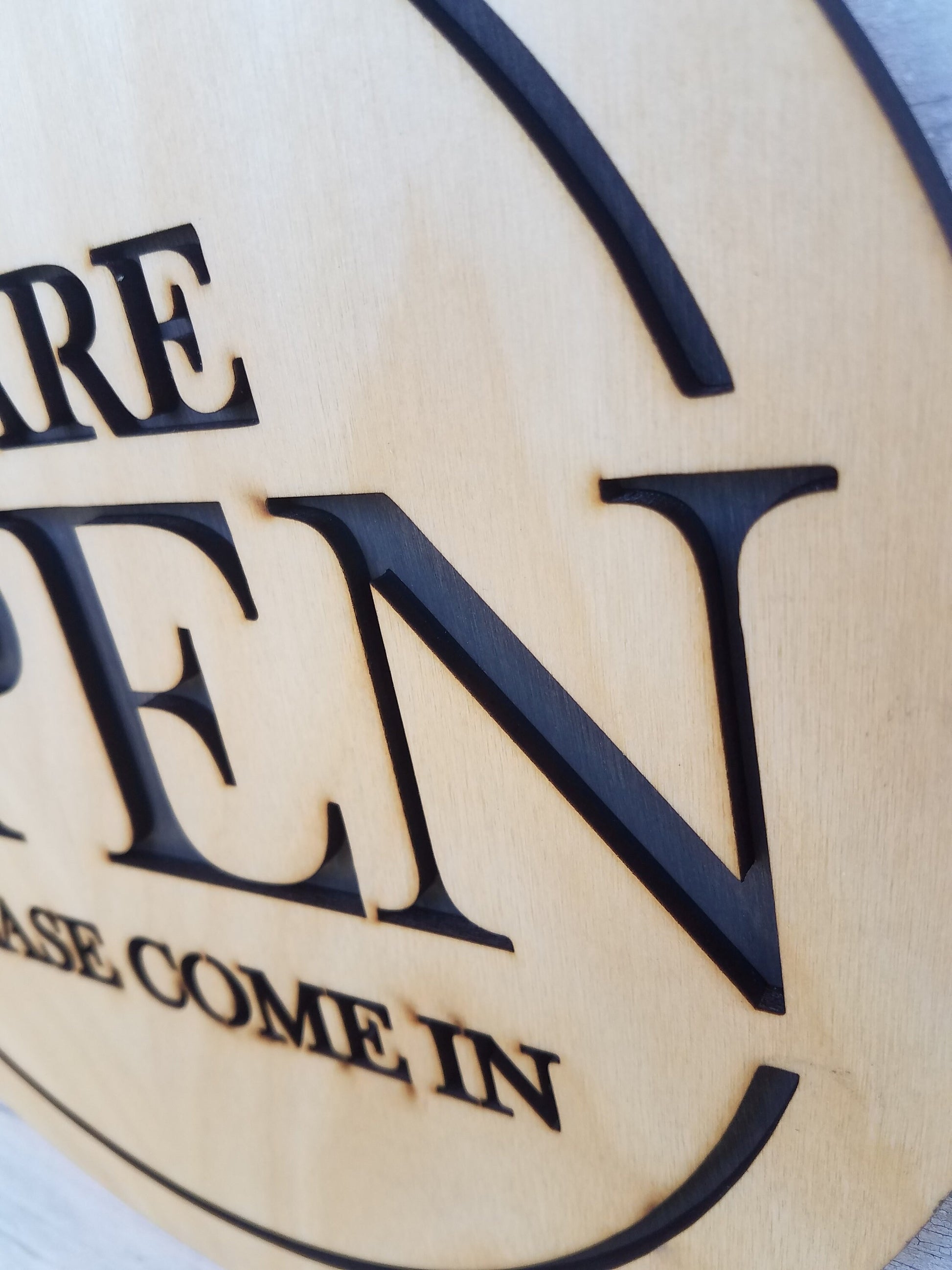 12 inch wood open closed sign for your store front door