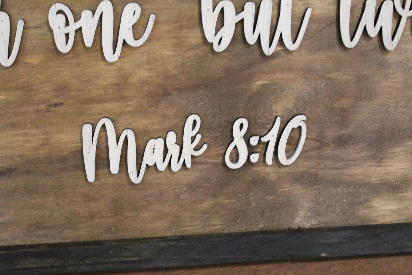 No Longer One But Two, Mark 8:10, Scripture, Wedding, Party, 3D Raised Text,Large, Framed, Sign, Rustic, Primitive, Barn, Wood, Country