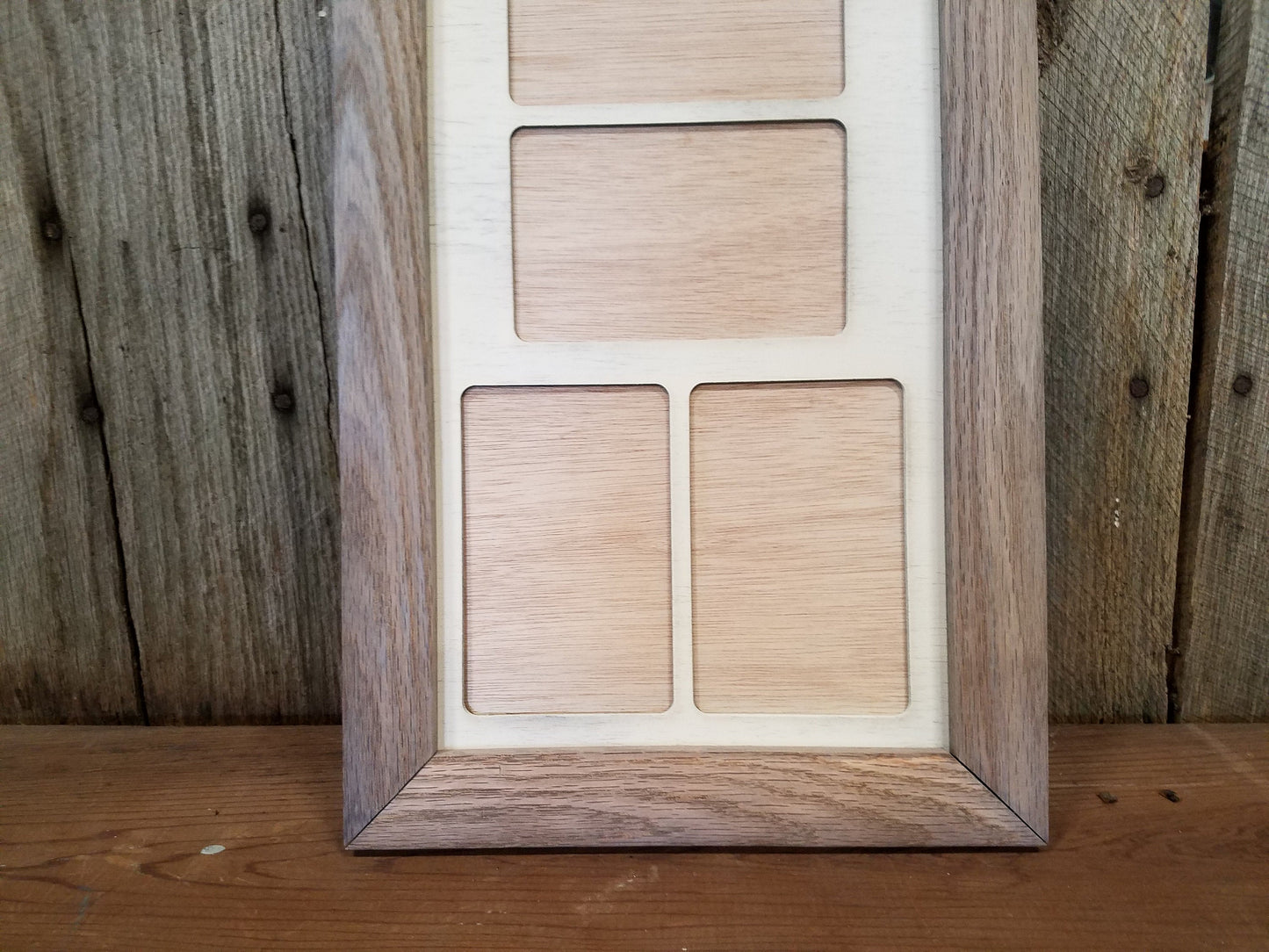 Farmhouse, 4x6, College, Picture Frame, Mat, Mat-board, Wood, Holds 6, Weathered Oak, Handmade, Country, Rustic, Primitive, Multiple
