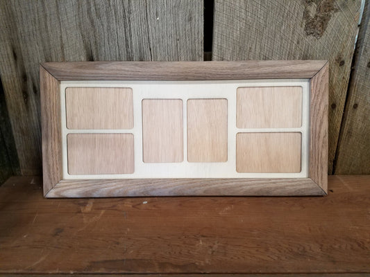 Farmhouse, 4x6, College, Picture Frame, Mat, Mat-board, Wood, Holds 6, Weathered Oak, Handmade, Country, Rustic, Primitive, Multiple