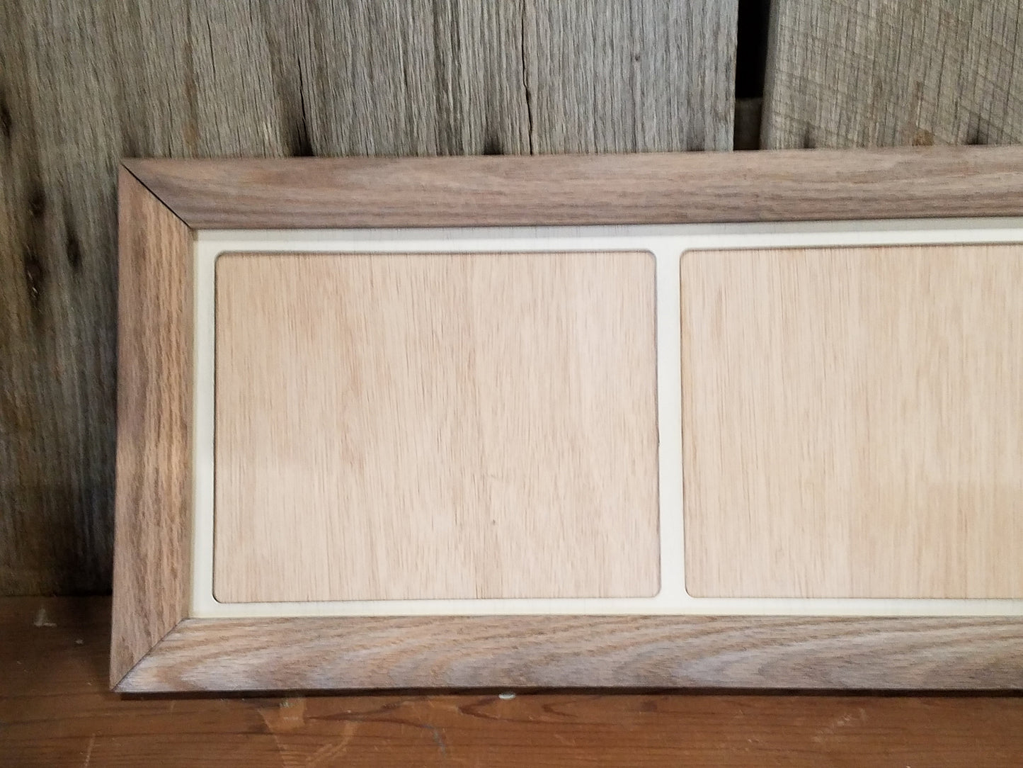 Farmhouse, 8x10, Holds 2, College, Picture Frame, Mat, Mat-board, Wood, Weathered Oak, Handmade, Country, Rustic, Primitive, Multiple