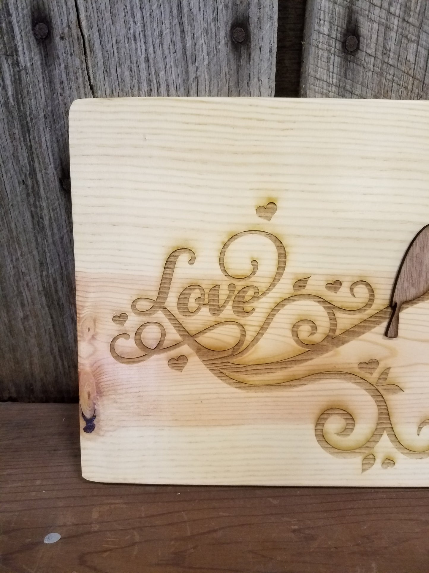 Couple Love Birds, 3D Raised Bird, Branch Tree, Anniversary, Gift, Handmade Sign, Poem, Wood, Laser Engraved, Primitive