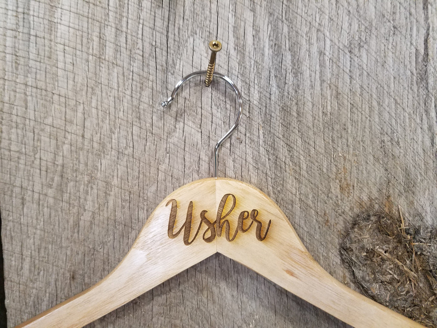 Usher Attendant Bridal Party Engraved Hard Wood Hanger Clothes Coat Sturdy Gift Wedding Bromellow Personalized