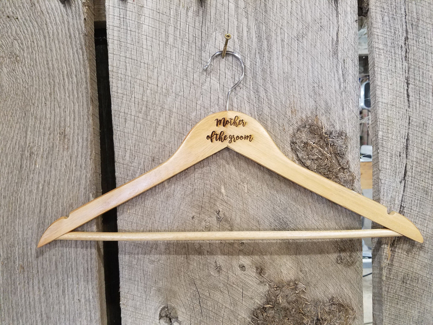 Mother of the Groom Gift Clothes Hanger Bridal Party Engraved Hard Wood Coat Sturdy Wedding Bromellow Personalized