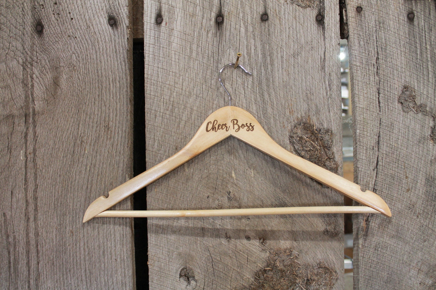 Cheer Boss Cheer Leading Cheer Leader Costume Uniform Clothes Hanger Engraved Hard Wood Sturdy