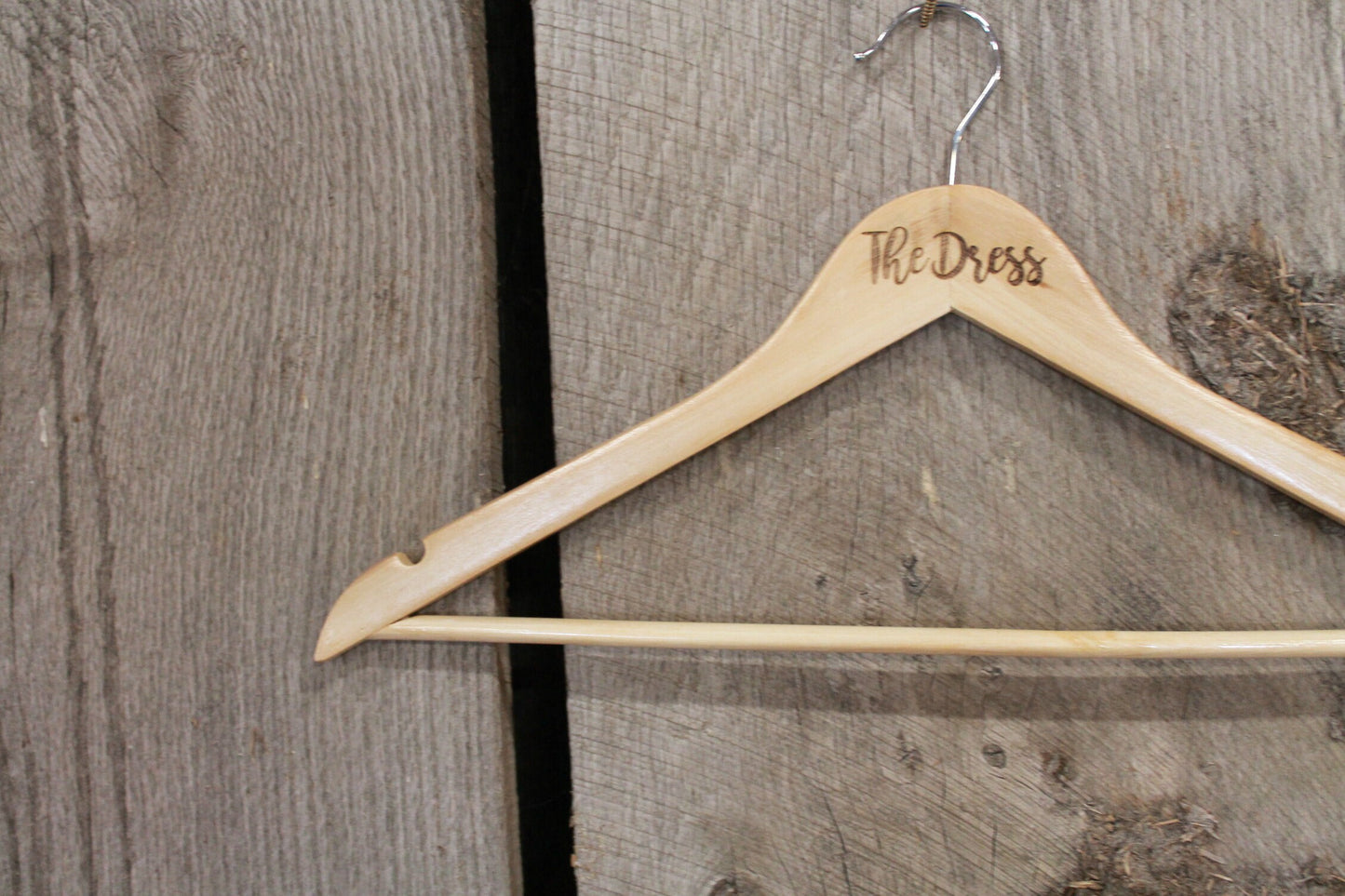 The Dress Clothes Hanger Engraved Bride Wedding Bridal Gown Hard Wood Sturdy Ceremony Celebration Gift