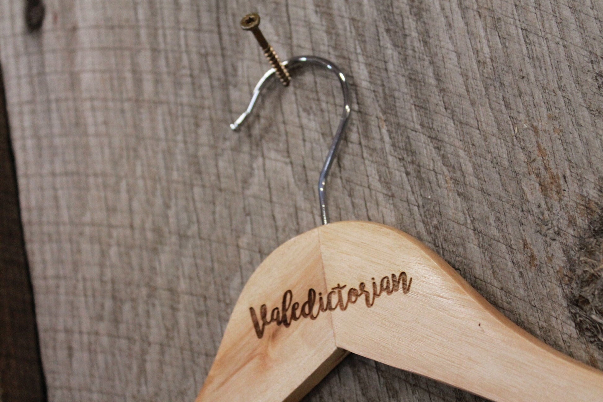 Valedictorian Gown Dress Suit Clothes Hanger Engraved Hard Wood Sturdy Ceremony Celebration Gift
