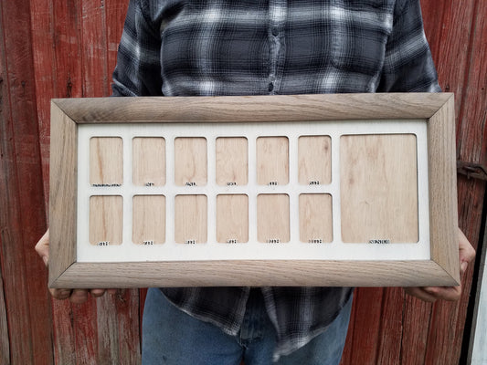 Farmhouse School Years Picture Frame and Mat Wood  weathered Oak Kindergarten through Senior Handmade Homemade rustic country