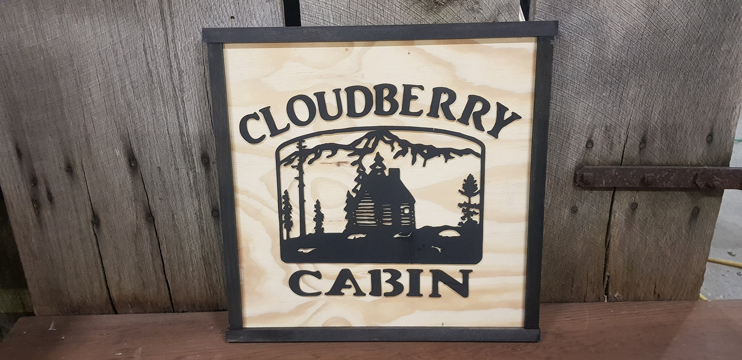 Large Custom Cabin Ranch Sign, Square, Over-sized Rustic Business Logo, Wood, Laser Cut Out, 3D, Extra Large, Sign Footstepsinthepast