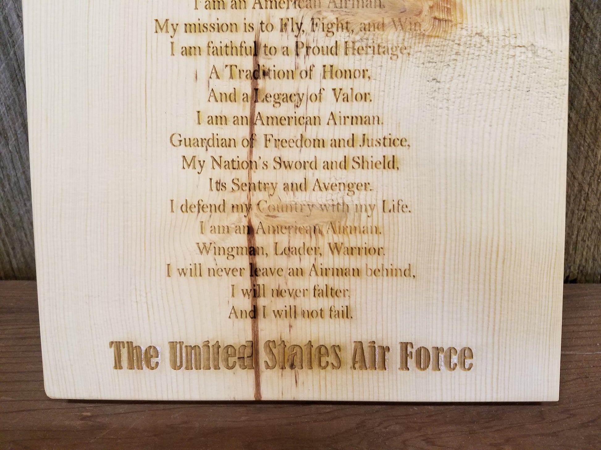 Air Force, Gift, appreciation, Sign, Wood, going away present, Award, great for Military, Engraved, Pine, Rustic