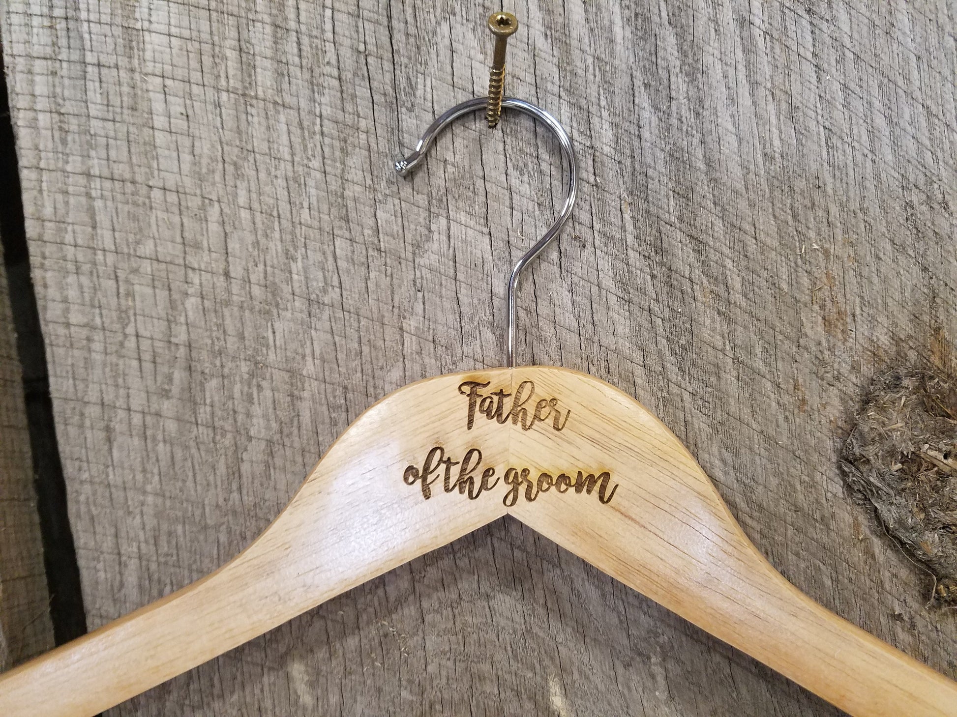 Father of the Groom Gift Clothes Hanger Bridal Party Engraved Hard Wood Coat Sturdy Wedding Bromellow Personalized