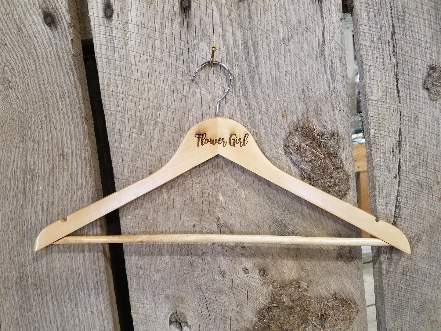 Flower Girl Dress Clothes Hanger Bridal Party Engraved Hard Wood Coat Sturdy Wedding Bromellow Personalized