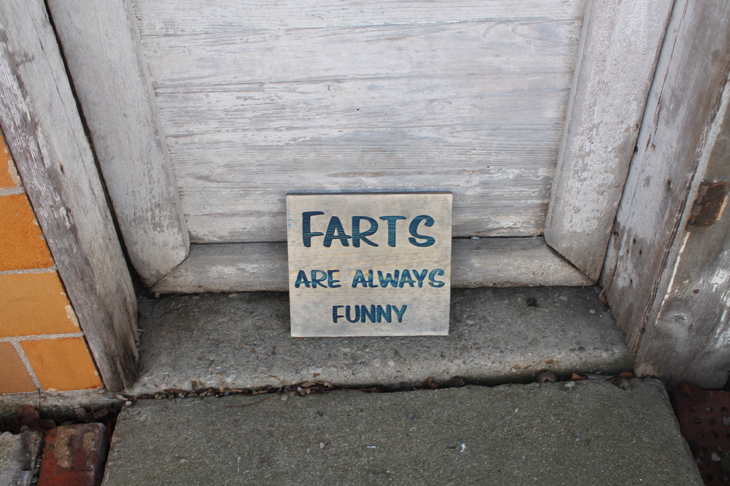 Funny, Bathroom, Sign, Farts are Always Funny, Humor, Engraved, Rustic, Wood, Gross, Joke, Silly, Guest Bath, Decor