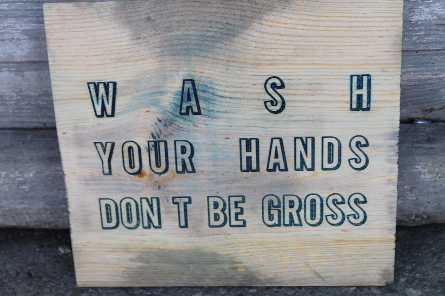 Funny, Bathroom, Sign, Wash Your Hands, Don't be Gross, Humor, Engraved, Rustic, Wood, Gross, Joke, Silly, Guest Bath, Decor, Clean