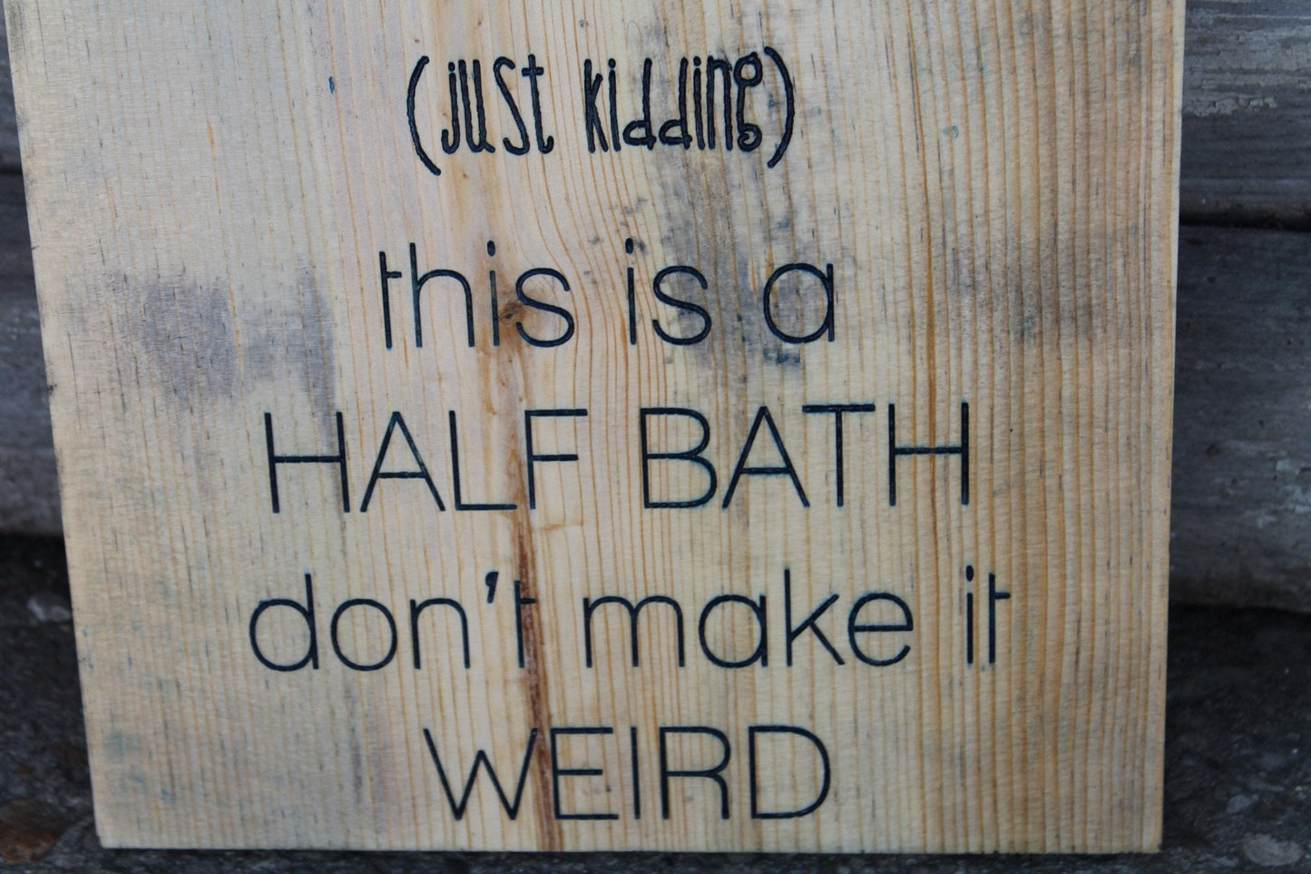 Bathroom, Sign, Funny, Get Naked, Just Kidding, Half Bath,  Humor, Engraved, Rustic, Wood, Gross, Joke, Silly, Guest Bath, Decor, Clean
