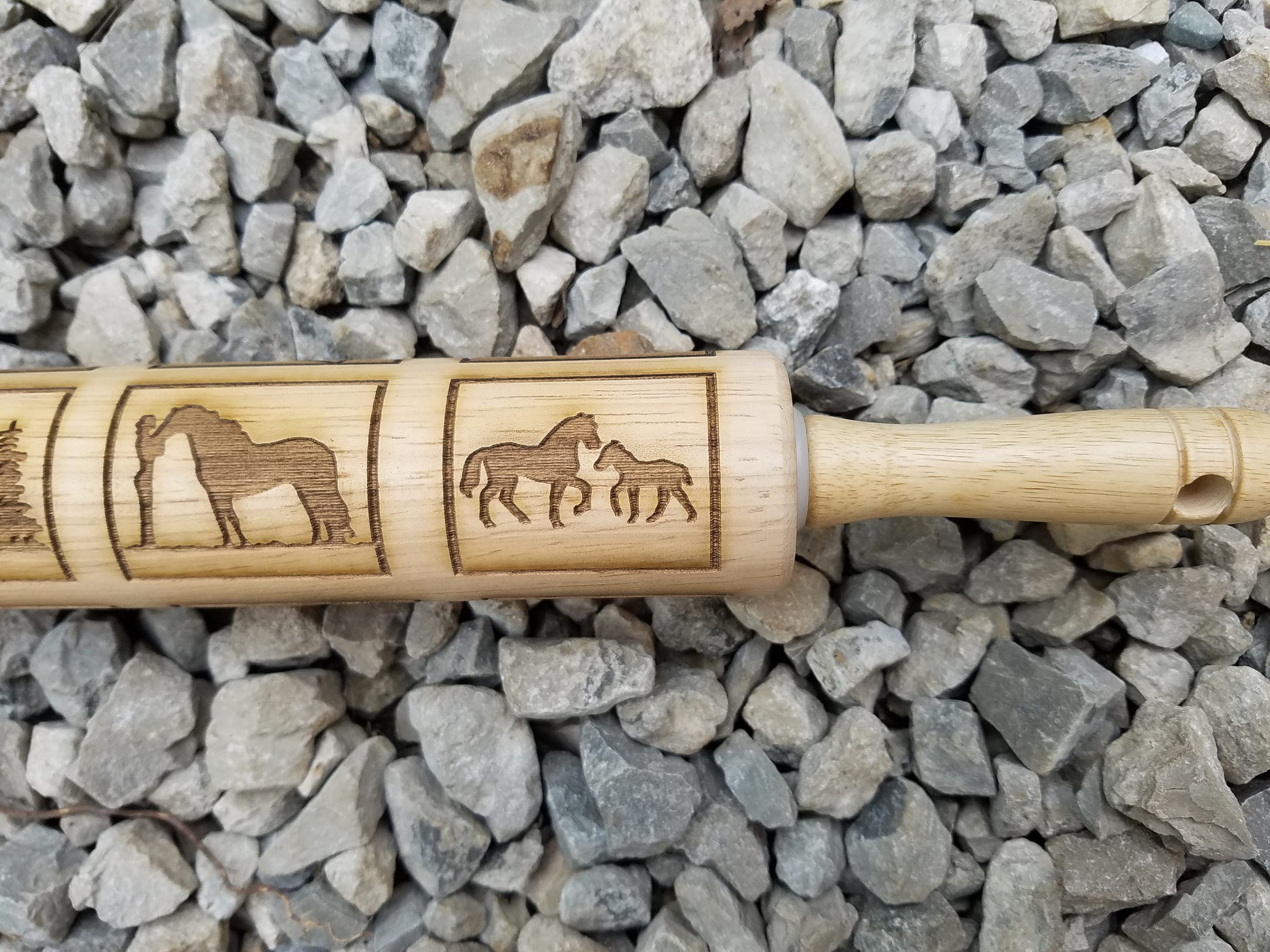 Horse, Girl, Horses, Equine, Heart, Love, Press, Stamp,Texture, 10 Inch Rolling Pin, Pie Crust, Gift, Embossed, Engraved, Wood, pottery