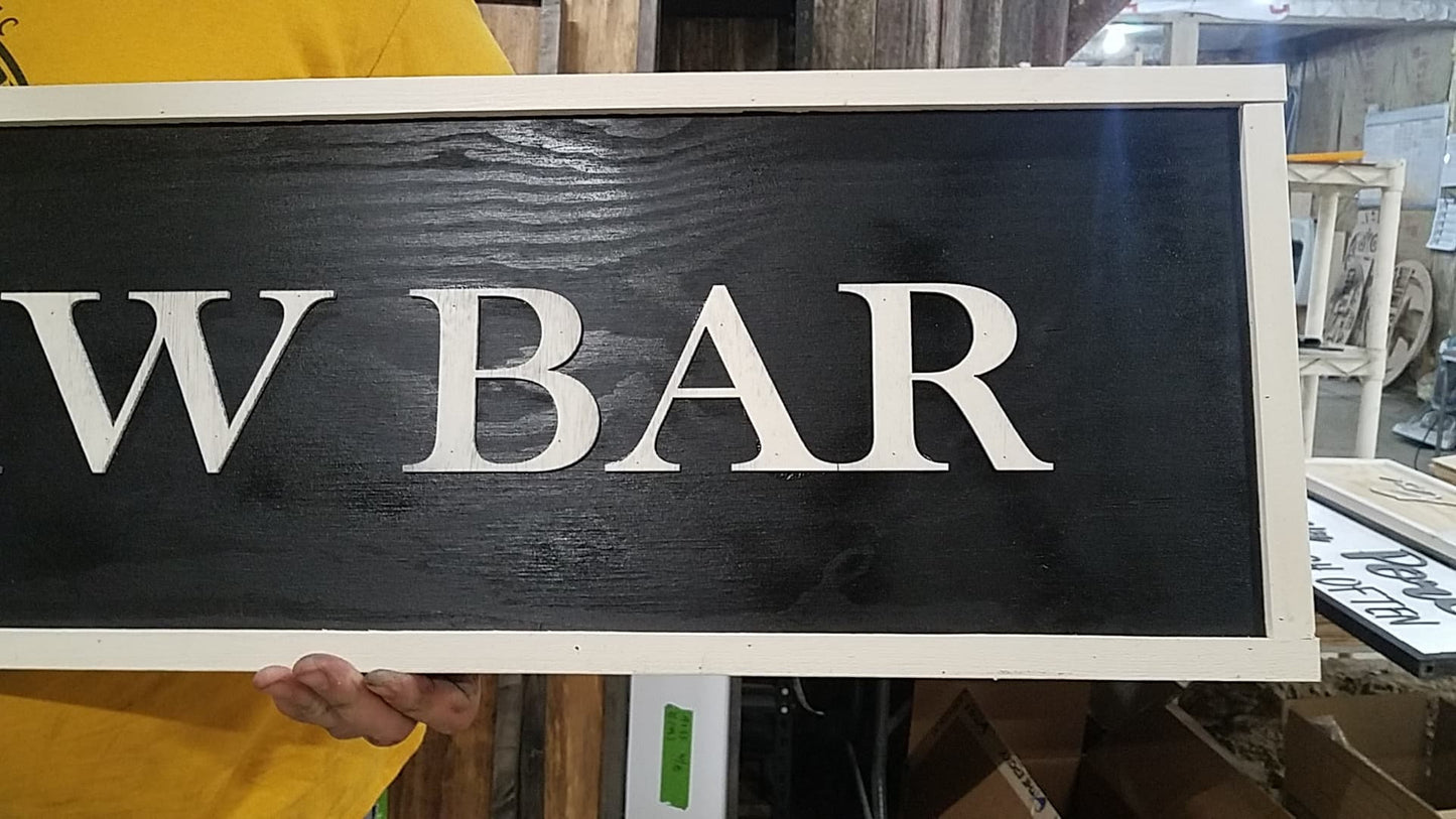 Large Custom Bar Sign, Ranch, Farm, Restaurant, Over-sized Rustic Business Logo, Wood, Laser Cut Out, 3D, Extra Large, Sign