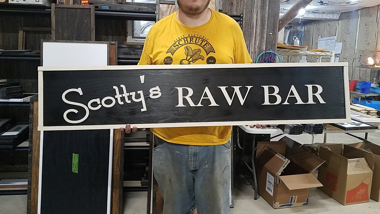 Large Custom Bar Sign, Ranch, Farm, Restaurant, Over-sized Rustic Business Logo, Wood, Laser Cut Out, 3D, Extra Large, Sign