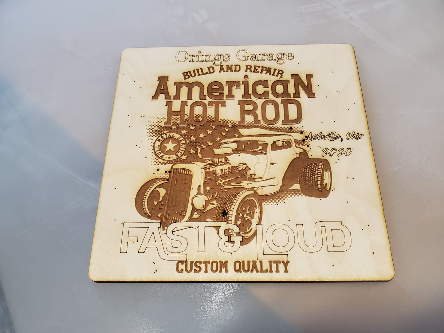 Classic Car Show, Award, Plaque, American Hot Rod, Garage, Custom, Personalize, Engraved, Wood, Dad Gift,