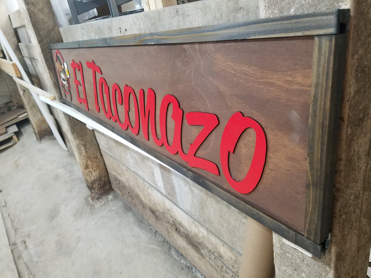 Restaurant Wood Sign Large Custom Business Sign, Taco, Restaurant, Over-sized Rustic Business Logo, Wood, Laser Cut Out, 3D, Extra Large