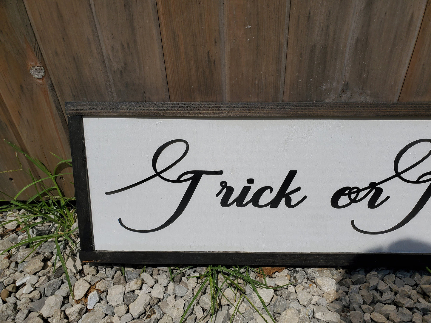 Script Trick or Treat Wood Sign large Halloween farmhouse porch decor