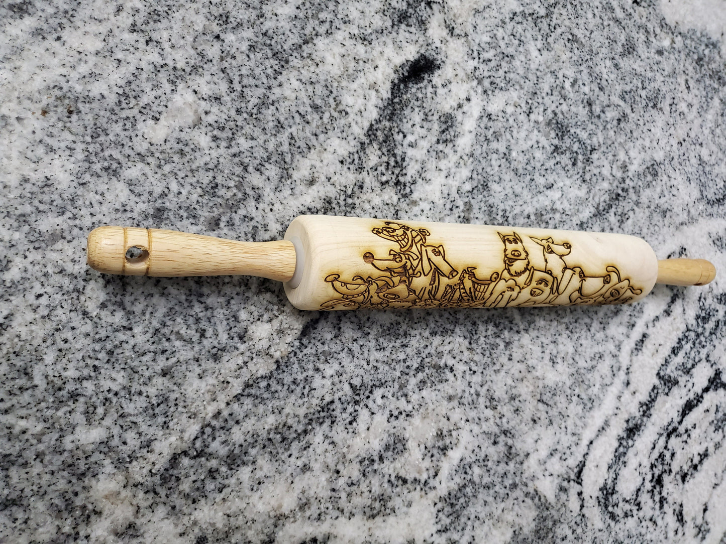 Dog, Pets, Animals, Rolling Pin, Texture, Embossed, Engraved, Wooden Rolling Pin, Cookie Stamp, Laser, Pottery
