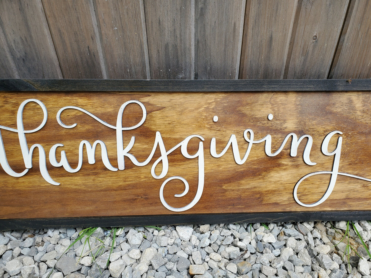 Thanksgiving, Large Custom Thanksgiving Sign, Over-sized Rustic Holiday Sign, Wood, Laser Cut Out, 3D, Extra Large, Sign Footstepsinthepast