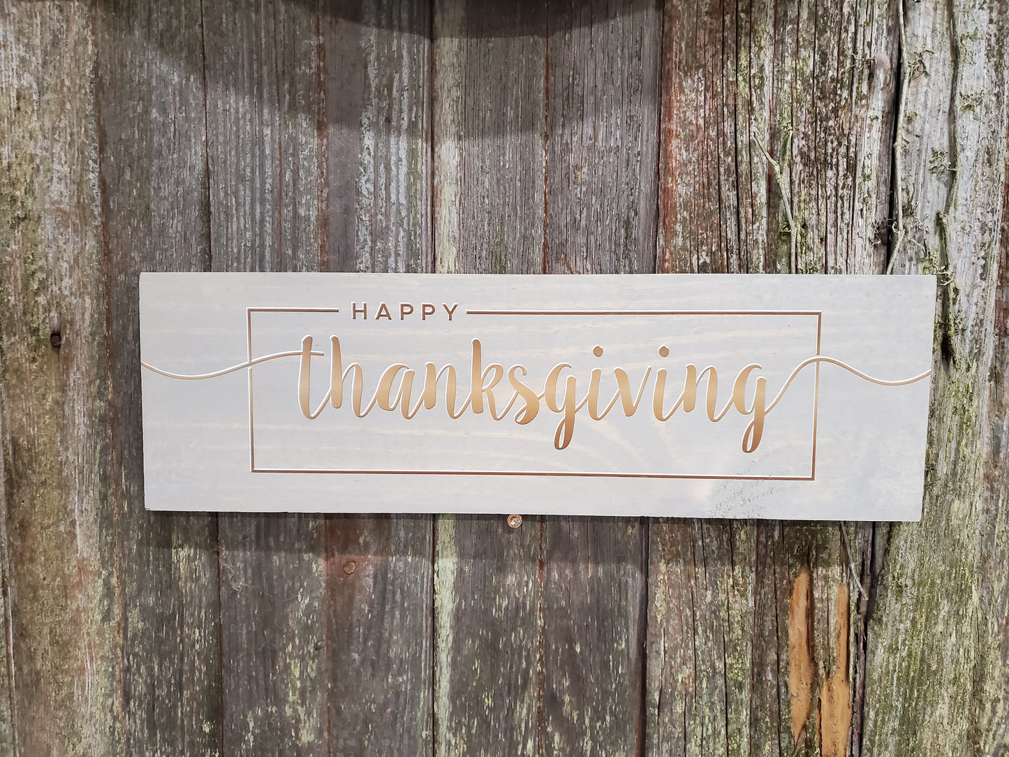 Happy Thanksgiving Wall Decor Thanksgiving Sign Stained Wood Print Color Fall Decor Text Script Housewarming