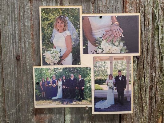Diamond Collage Wedding Wood Square Custom Photo Square Wall Hanging Photo Picture Family Photos Printed Personalized Gift Home Decor USA