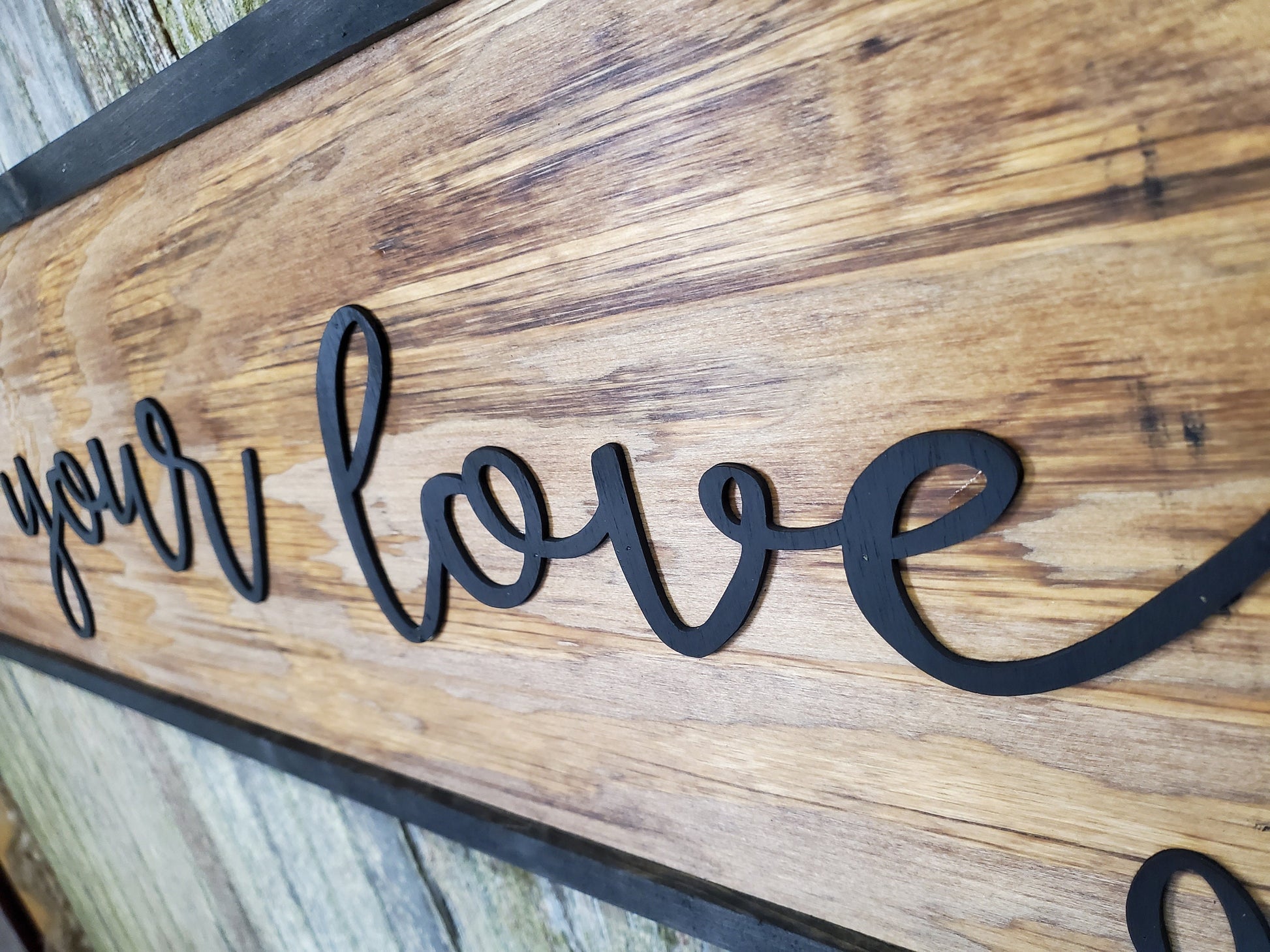 Its Your Love Large Custom Established Sign Wedding Gift Country Rustic Wood 3D Raised Text Wooden Framed Shabby Chic Cabin Decor