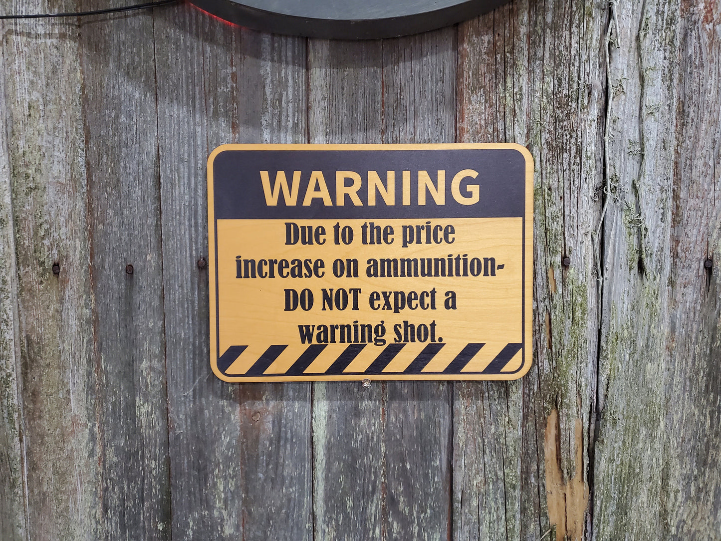 Gun Owner Warning Do Not Expect a Warning Shot No Trespassing Wooden Front Door Entry Way Decor Plaque Wood Print
