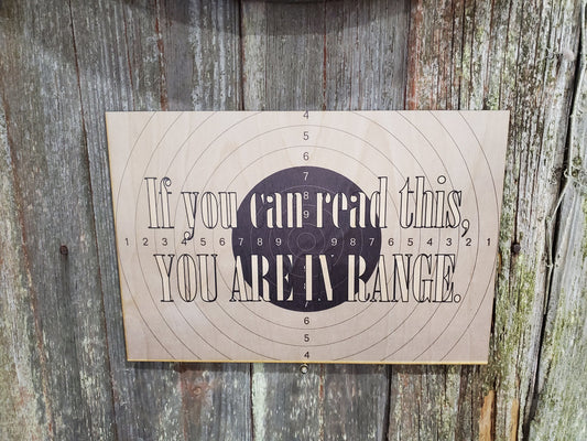 Gun Owner Sign If You Can Read this You Are in Range No Trespassing Sign Stay Out Wooden Front Door Entry Way Decor Plaque Wood Print