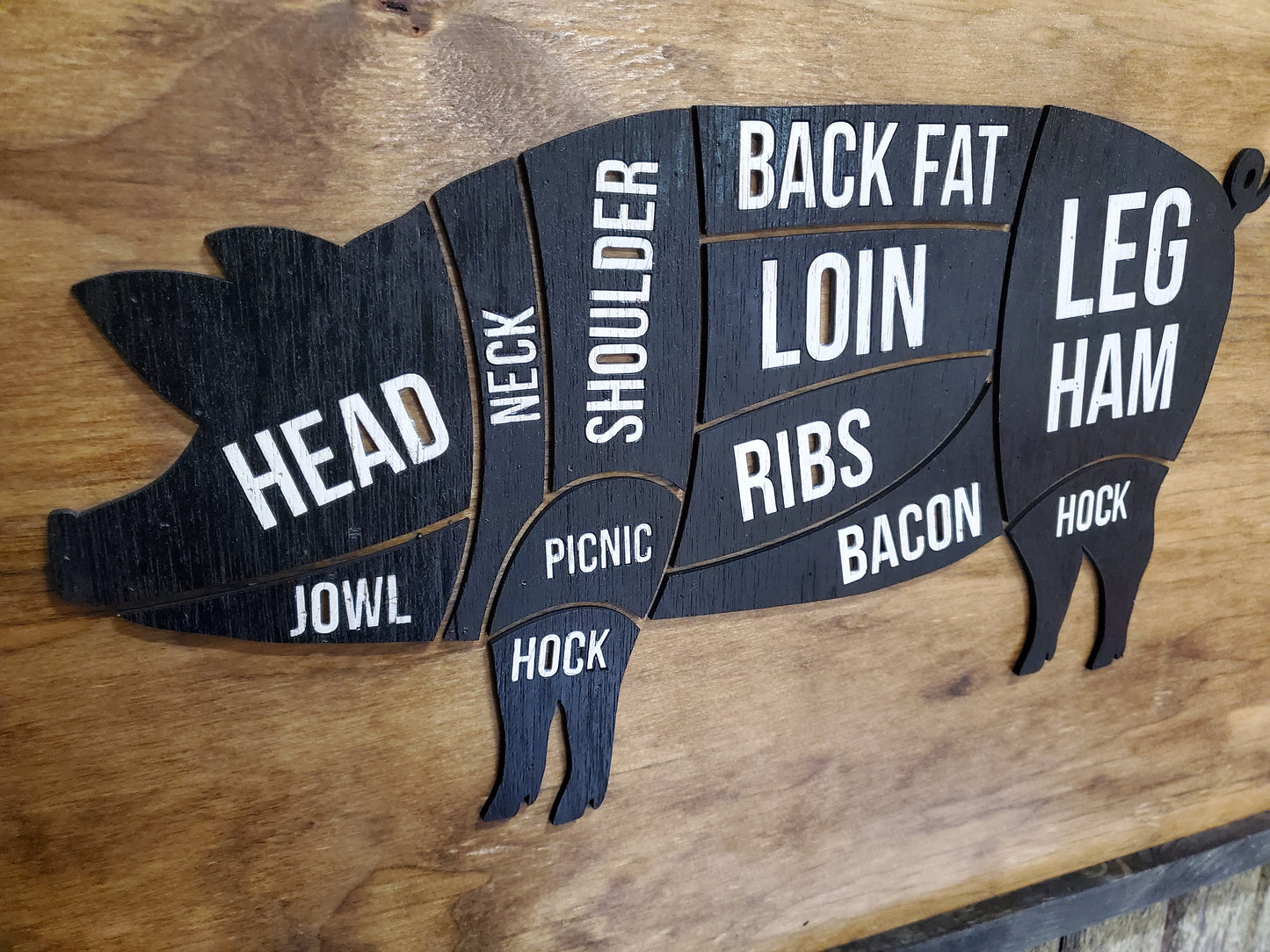 Animal Meat Diagram Butcher Shop Meat Cuts Meat Market 3D Large Custom Ranch Kitchen Sign Raised Text Extra Large