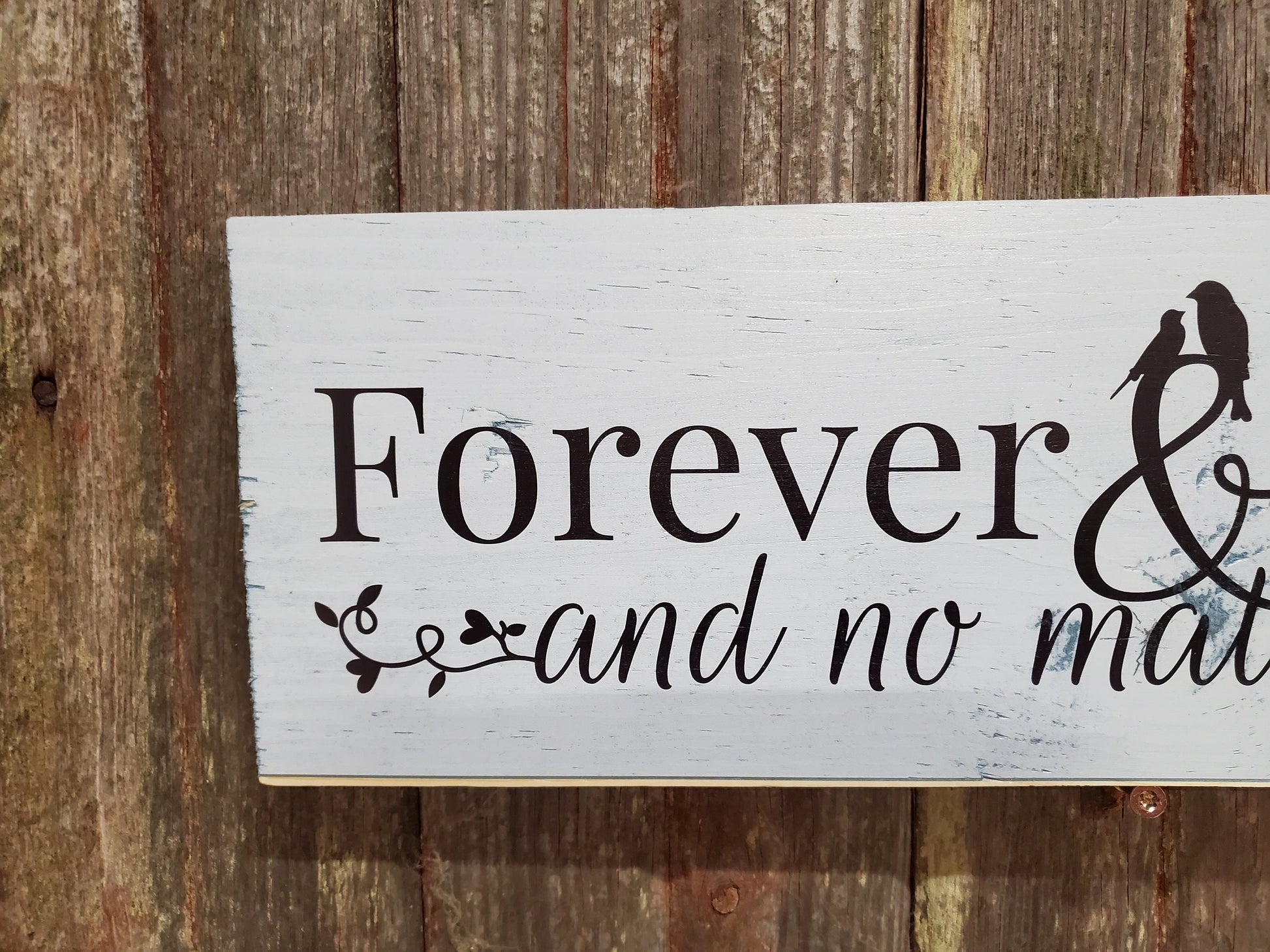 Forever and Always No Matter What Sign Home Decor Plaque Wall Art Color Wood Print Wedding Gift New Home Gift
