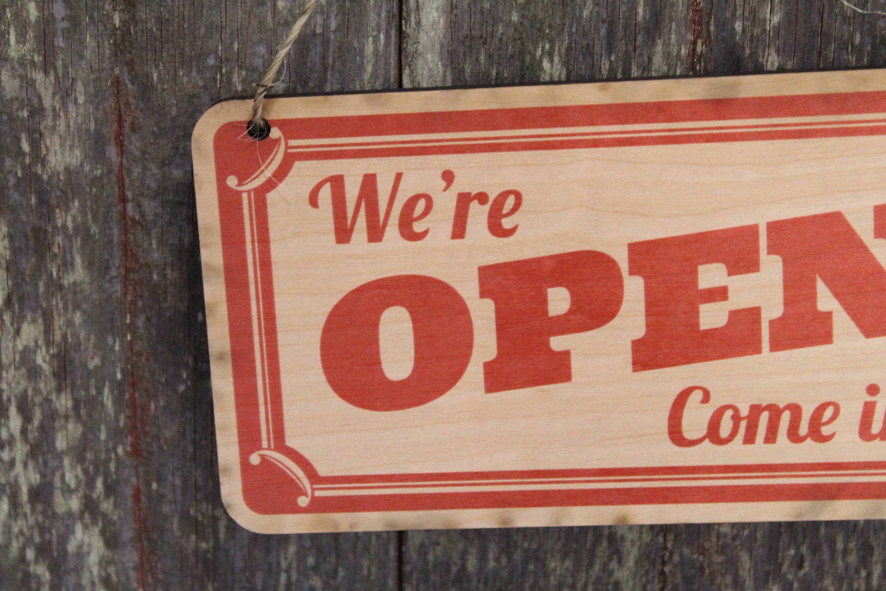 Open Closed Sign Red Come In Sorry We're Closed Double Sided Close  Advertising Small Business Wooden Front Door Entry Way Decor Plaque Wood