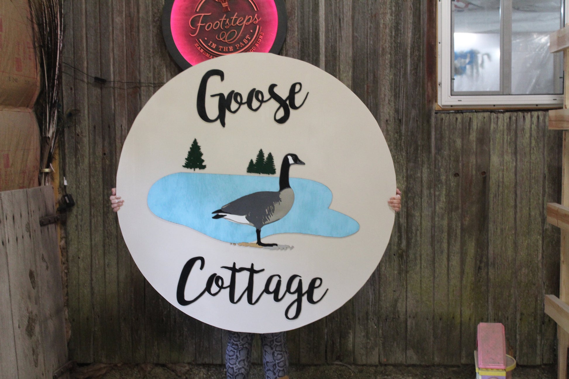 Large Cottage Sign Round Cabin Over Sized Your Custom Design 3D Raised Image Address Sign Entrance Sign Laser Cut